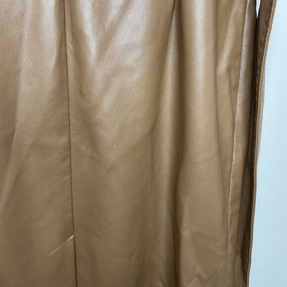 TOCCIN Dress Womens 12 Brown Faux Leather Sleeveless Mini Joan Wrap-Belt - Picture 9 of 10